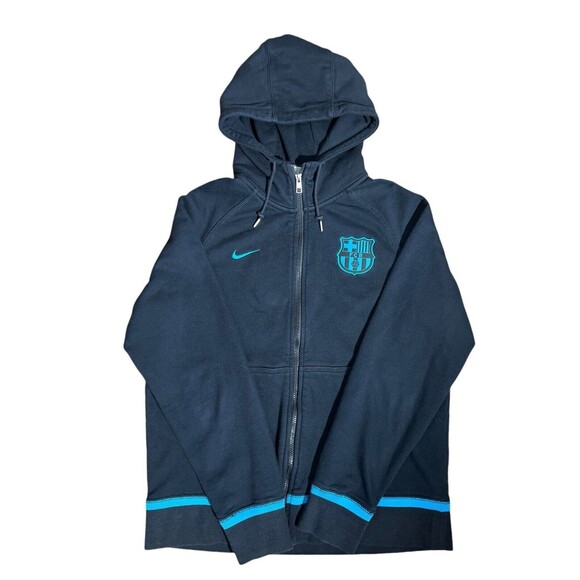 NIKE Mens FCB Tracksuit Top Jacket Black Polyester Sz L - Picture 1 of 6